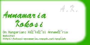 annamaria kokosi business card